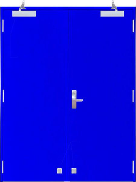 blue fire steel door